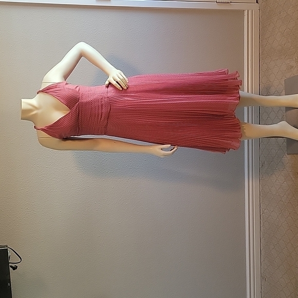 LAUNDRY by Shelli Segal Silk Pink Polka Dot Dress - Picture 1 of 9